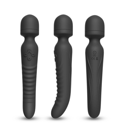 이중끝 마사지사 지적 가열 AV 막대 부드러운 목 남근 대용품 진동자