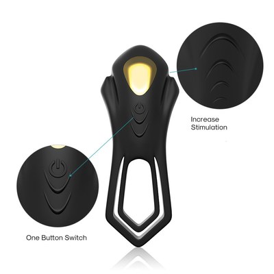 200mAh 음핵 자극 페니스 고리형 진동자 40dbs 듀얼 실리콘 정소 CE는 증명했습니다